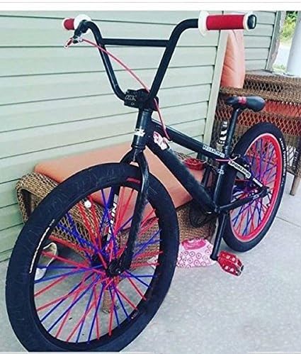 Super Pop Bicycle Spoke Skins Wraps Compatible with Schoolmate Bike Fans- Colorful Bike Wheel Decoration-72 Pcs(Red)