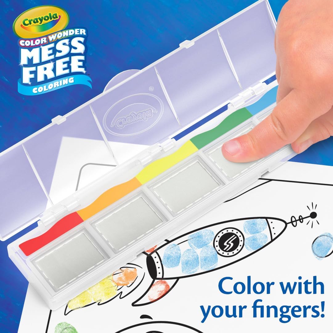 Crayola Color Wonder Mess Free Fingerprint Activity Book, Finger Painting Alternative, Arts & Crafts Gift for Kids Ages 3+