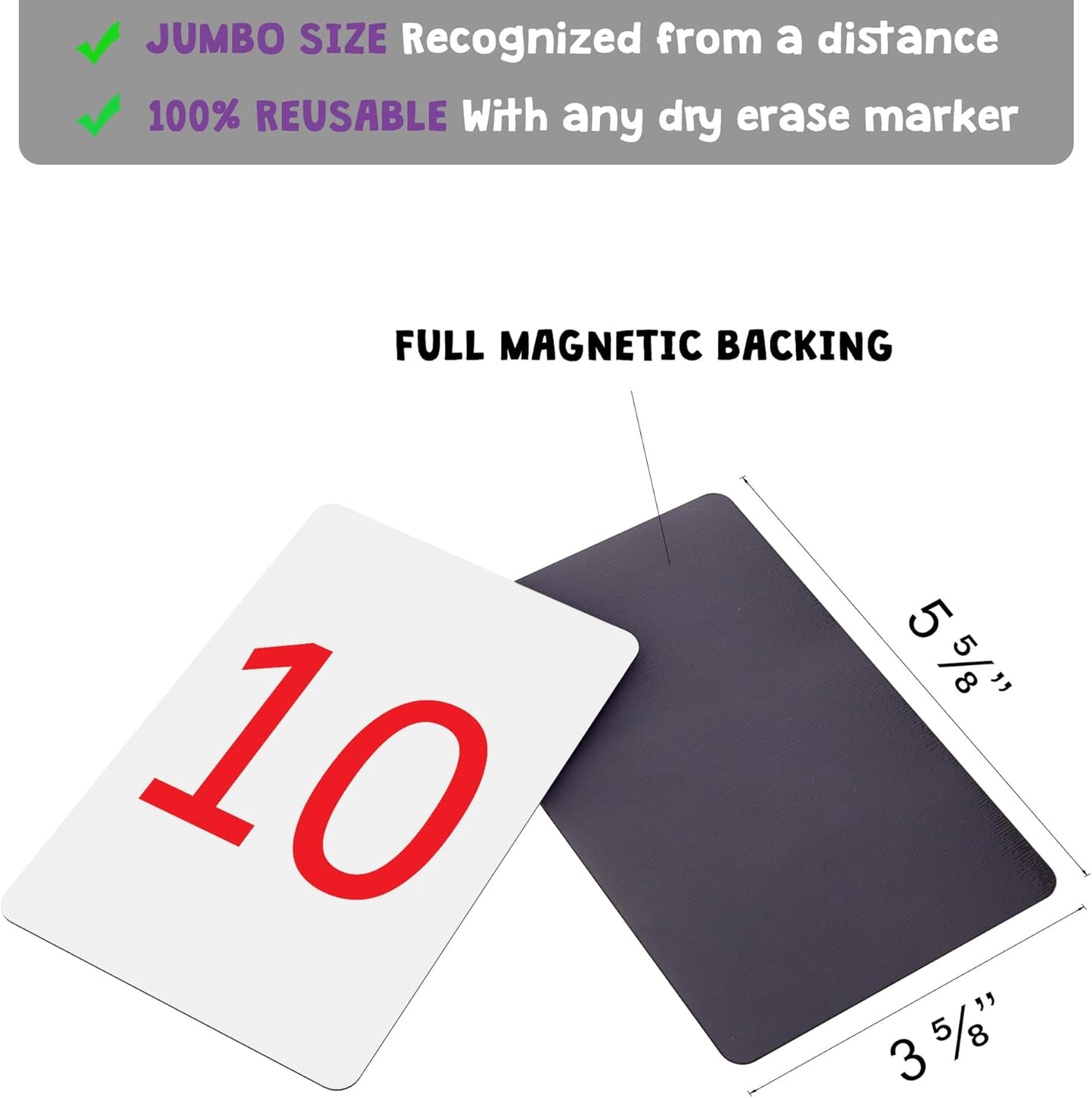 Attractivia Magnetic Number Flash Cards - Large 0-25 Math Cards, Early Addition and Subtraction, Multiplication, Division and Symbols, for Classroom Teachers, Homeschool, Toddlers, Kids and Adults