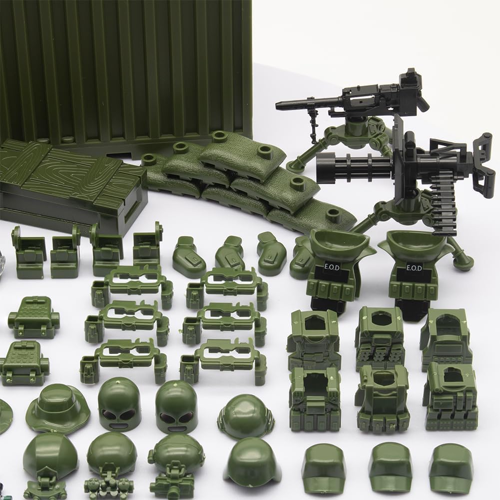 Modern Swat Team Building Block Toys, Army Equipment Gear Sets, Special Military Soldier Style Weapon Sets, Military Weapon Pack Accessories Kits Toys, Accessories Compatible with Major Mini figure