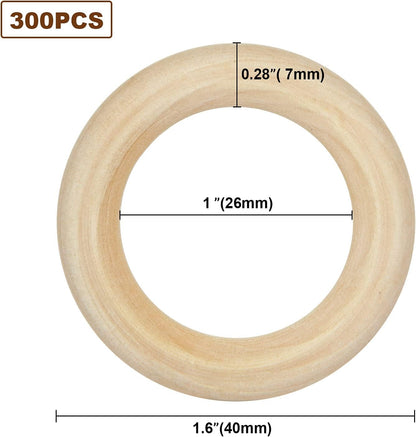 APACALI 20PCS Wood Rings for Crafts 4 Inch Large Natural Unfinished Wooden Ring 96mm Smooth Solid Smooth Wood Macrame Rings for DIY Crochet Wood Hoops Connectors Jewelry Making