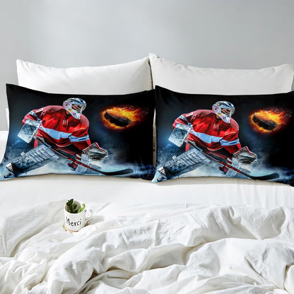 Manfei Musical Kids Fitted Sheet Full Size, MusicalGuitar Radio Drum Kit Headset Print Bedding Set 3pcs for Boys Girls, Rock Music Bed Cover with 2 Pillowcases, Soft Polyester Bedding, No Top Sheet