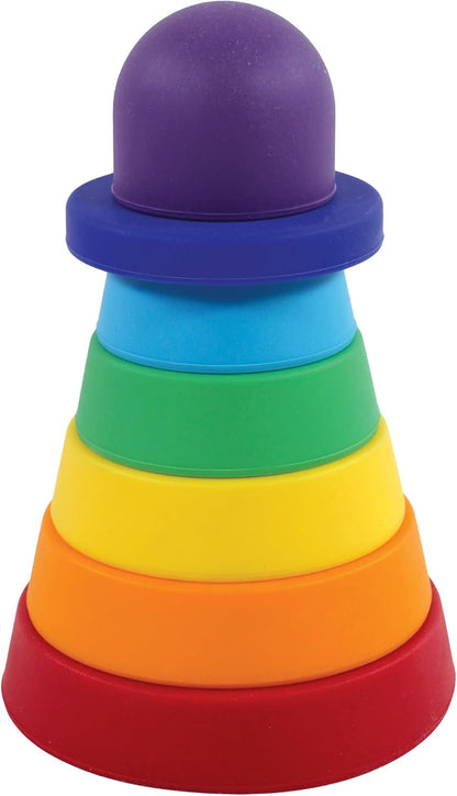 Hudson Baby Silicone Stacking Toy, Rocket, One Size