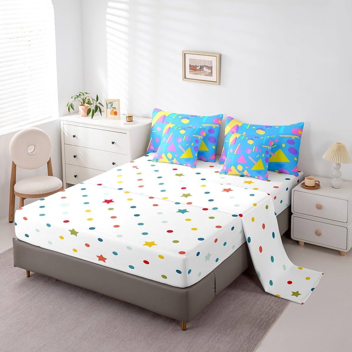 Erosebridal Chemical Equation Bed in a Bag Queen Comforter Set 7 Piece,Chemistry Bedding Sets Science Students Learning Gift Sheet Set with Comforter,Molecular Formula Education Bed Set - Colors B