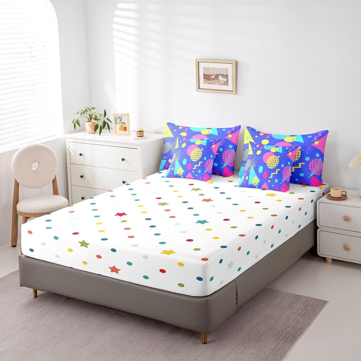 Erosebridal Chemical Equation Bed in a Bag Queen Comforter Set 7 Piece,Chemistry Bedding Sets Science Students Learning Gift Sheet Set with Comforter,Molecular Formula Education Bed Set - Colors B