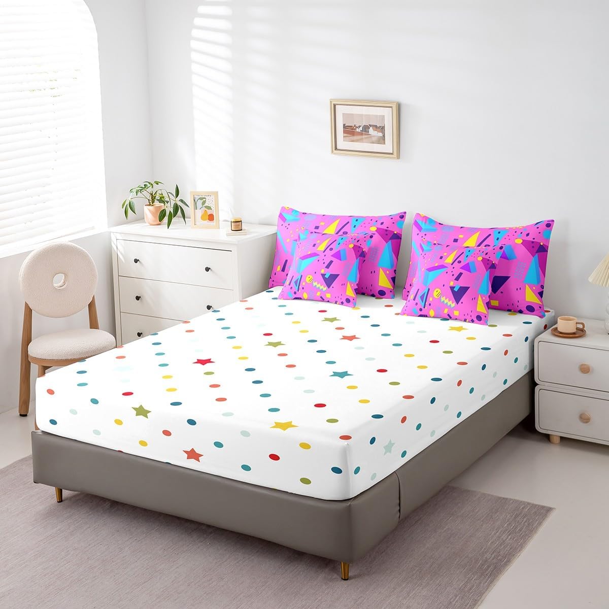 Erosebridal Chemical Equation Bed in a Bag Queen Comforter Set 7 Piece,Chemistry Bedding Sets Science Students Learning Gift Sheet Set with Comforter,Molecular Formula Education Bed Set - Colors A