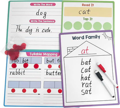 Lachilly Double Sided Dry Erase Handwriting Practice Boards Fractions Learning Place Value from Billions to Decimal Numbers Math Grid Manipulative Lapboard for Students