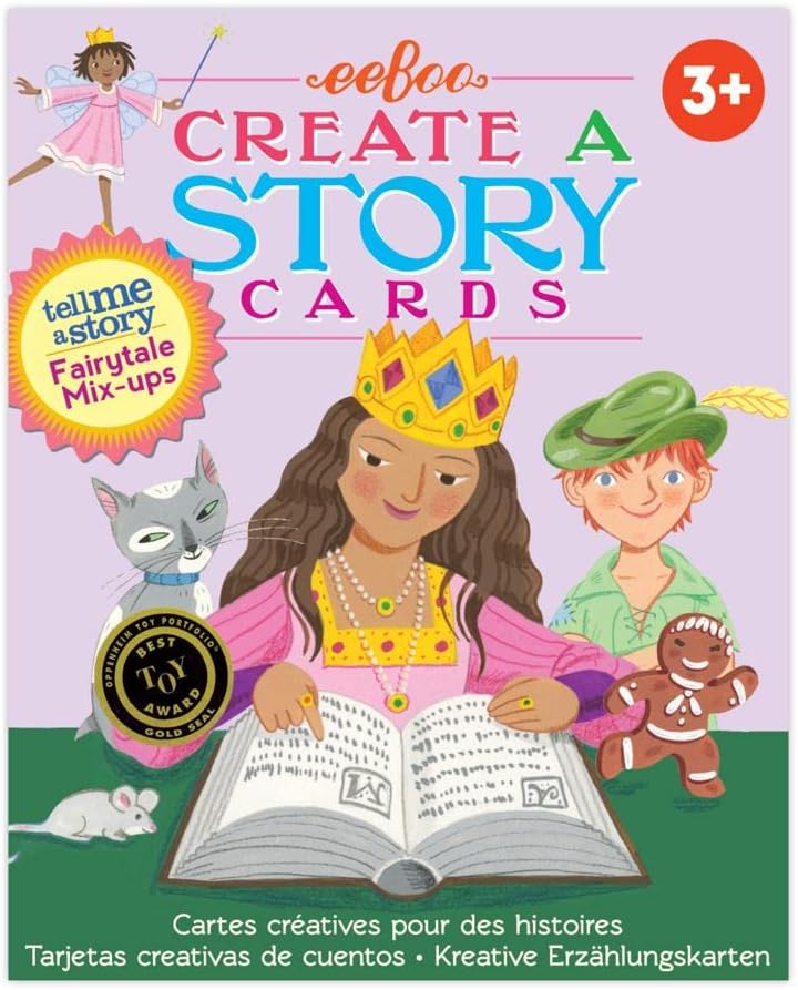 eeBoo: Mystery in The Forest Create a Story Pre-Literacy Cards, 36 Cards with Colorful Characters, Encourages Imagination, for Ages 3 and up