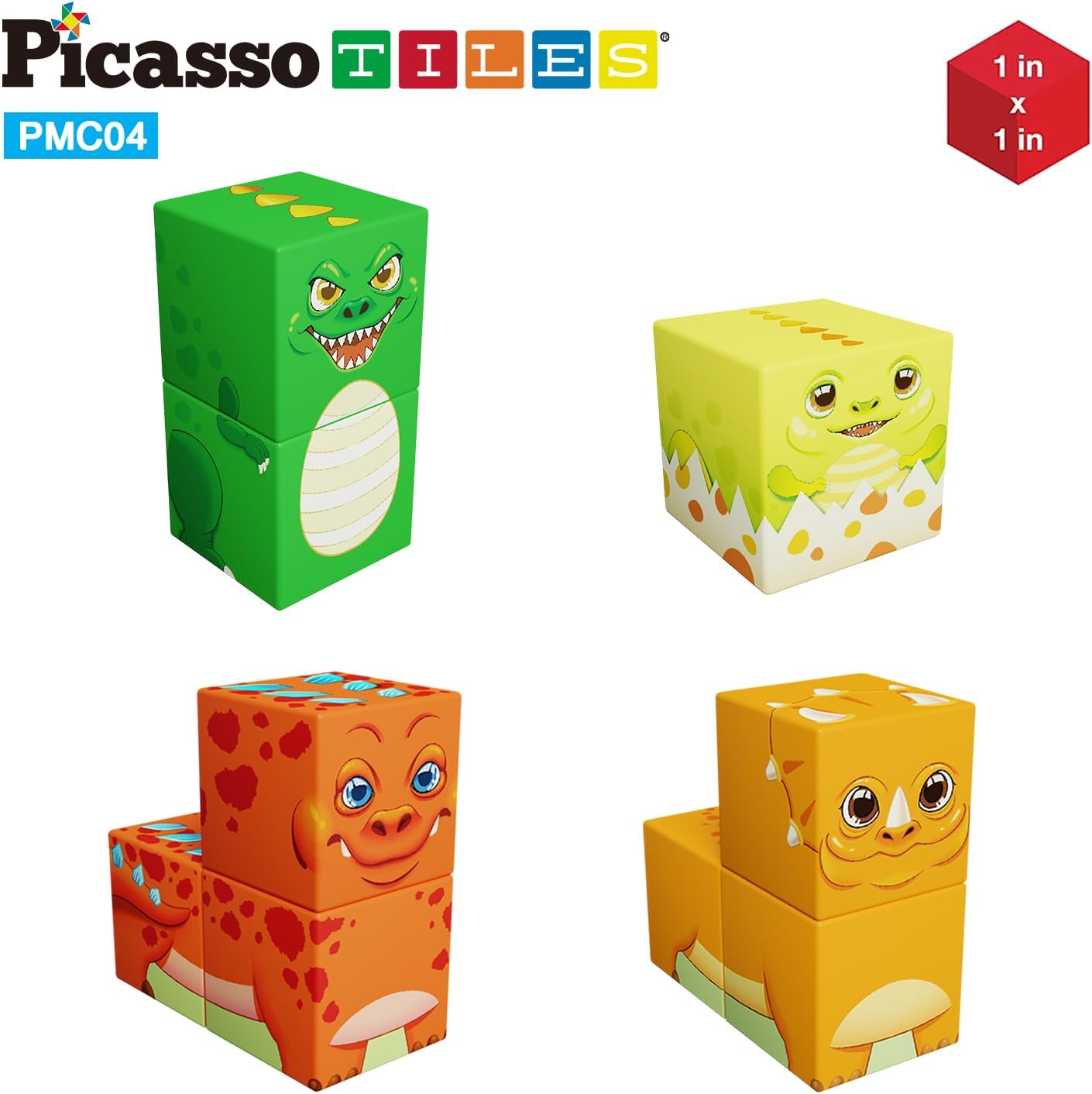 PicassoTiles Infinite Magnetic Puzzle Magic Cube Easy-Connect Brain Teaser Toy Set Magnet Pattern Block Matching Toys Free Ideabook 150+ Inspirations STEM Learning Kids Boys&Girls Age3+ PTC25