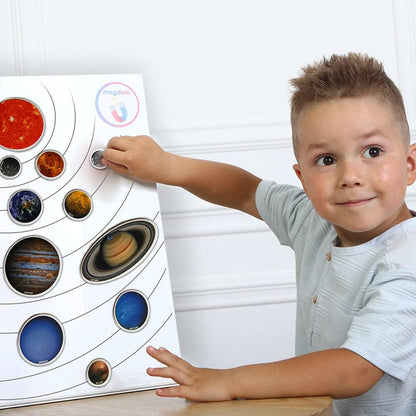 Solar System Fridge Magnets for Kids - Magdum - 22 Realistic Space Magnets for Toddlers - Real Refrigerator Magnets - Planets for Kids – Magnetic Universe - Science Toys for Children - Astronomy Gifts