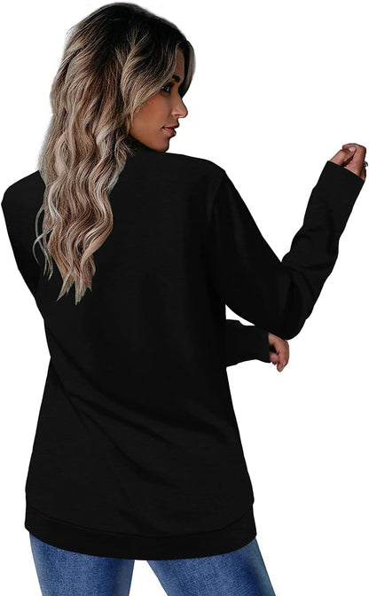 CRAZY GRID Womens Trendy Long Sleeve Shirts Casual Loose Soft Sweatshirt Fall Tops