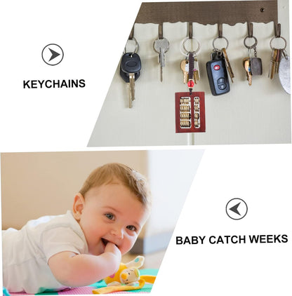 Abacus Keychain Mini Abacus Keyrings Feng Shui Hanging Chinese Style Keychain Chinese s Charm Wood Chrismas Car Keys Collection China Rope Child Christmas