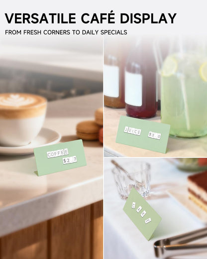 Mini Magnetic Letter Display Signs – Chalkboard-Style Reusable Food Price Labels | 6 Metal Boards + 450 Magnetic Characters for Bakery, Café, Dessert Shop, Deli & Catering Use