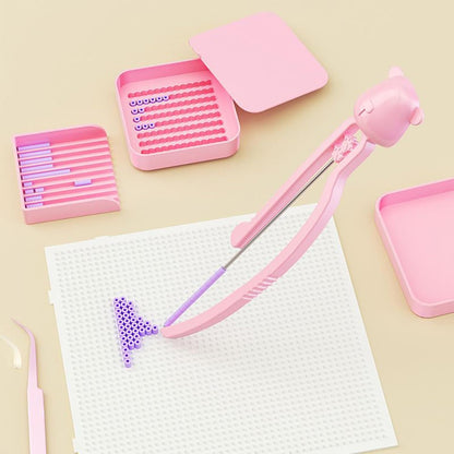 Ironing Bead Tools, Professional Hobbyist Tweezers for Kids with Organizer, Lightweight Construction for Steady Handling, Pattern Making Gear, 150g Set Pink