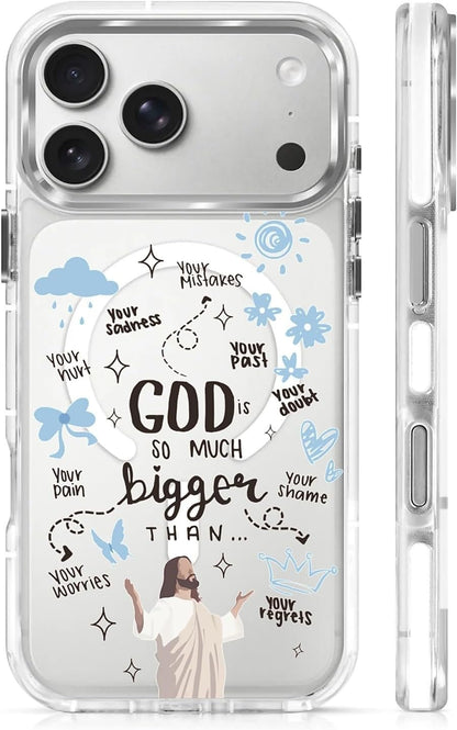 for iPhone 17 Pro Max Case [Compatible with Magsafe],Girls Women Clear Magnetic Case Silicone Shockproof Protective Cover with Pattern Colorful Motivational Letters