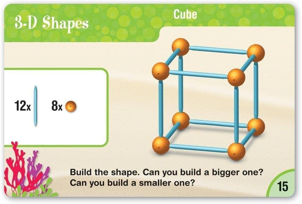 Learning Resources Dive into Shapes! A Sea and Build Geometry Set - Math Manipulatives, 3d Classroom Must Haves, STEM Games, Fine Motor Skills, Science Experiments for Kids, Building Supplies