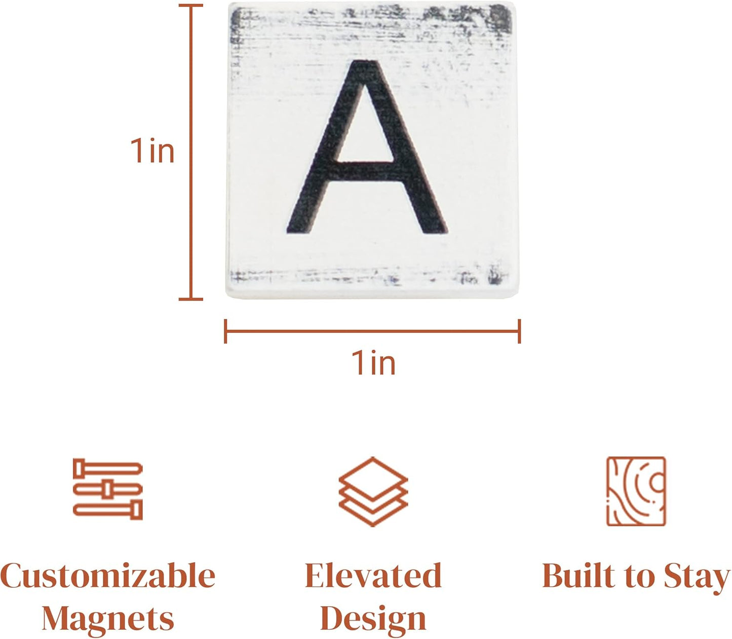 Stiles 100 Piece Wooden Magnetic Letter Tiles - Grey