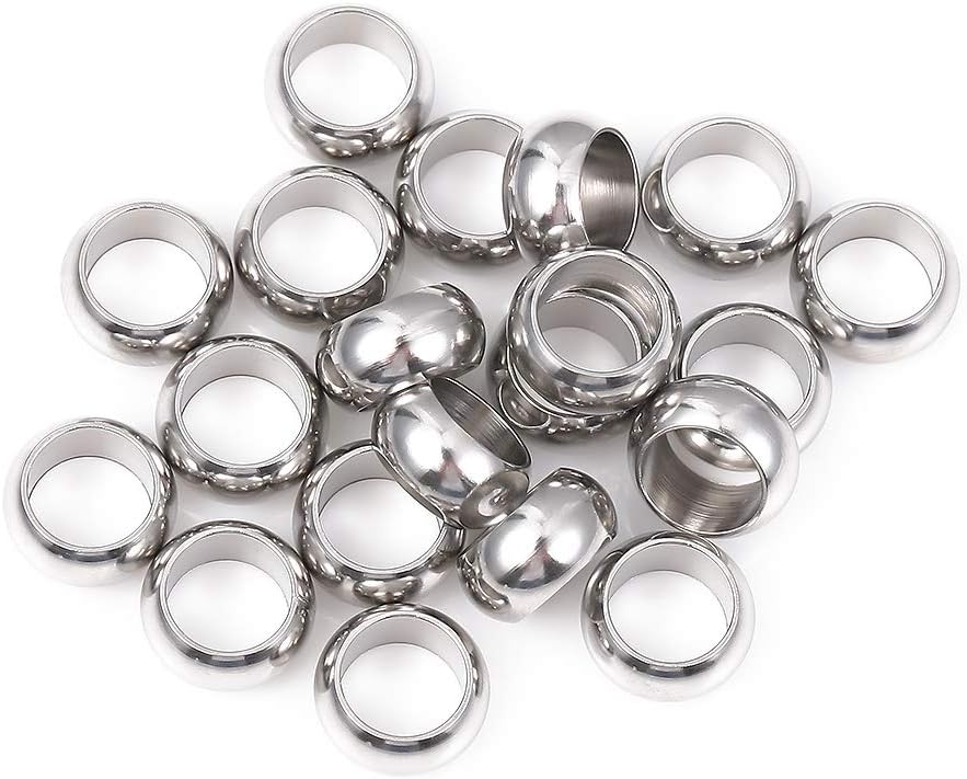 BEADIA Stainless Steel Spacer Beads 3x2.5mm Round Loose Charm Caps Beads for DIY Jewelry Making 100pcs with 1mm Hole