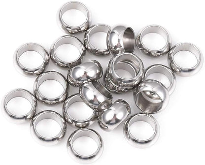 BEADIA Stainless Steel Spacer Beads 3x2.5mm Round Loose Charm Caps Beads for DIY Jewelry Making 100pcs with 1mm Hole