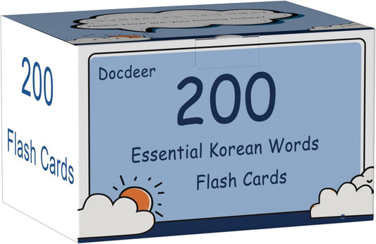 200 Essential Korean Words Vocabulary Flash Cards Flashcard for Beginners Adults | Learn Korean for Beginners Adult
