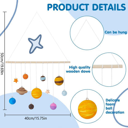 WEBEEDY DIY Solar Foam Ball Wall Hanging Kit Unpainted Hanging Solar Project Kit for Crafts Making,Solar System Model with Foam Balls Pigment Brush for Party Hanging Decor Christmas Birthday Gift