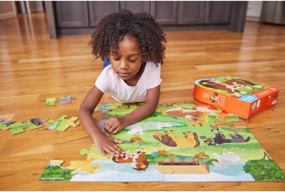 Crocodile Creek 36-Piece Jigsaw Floor Puzzle - Shark Reef - for Kids Ages 3-5 - Heavy-Duty Shaped Box for Storage - 24" W x 18" H Finished