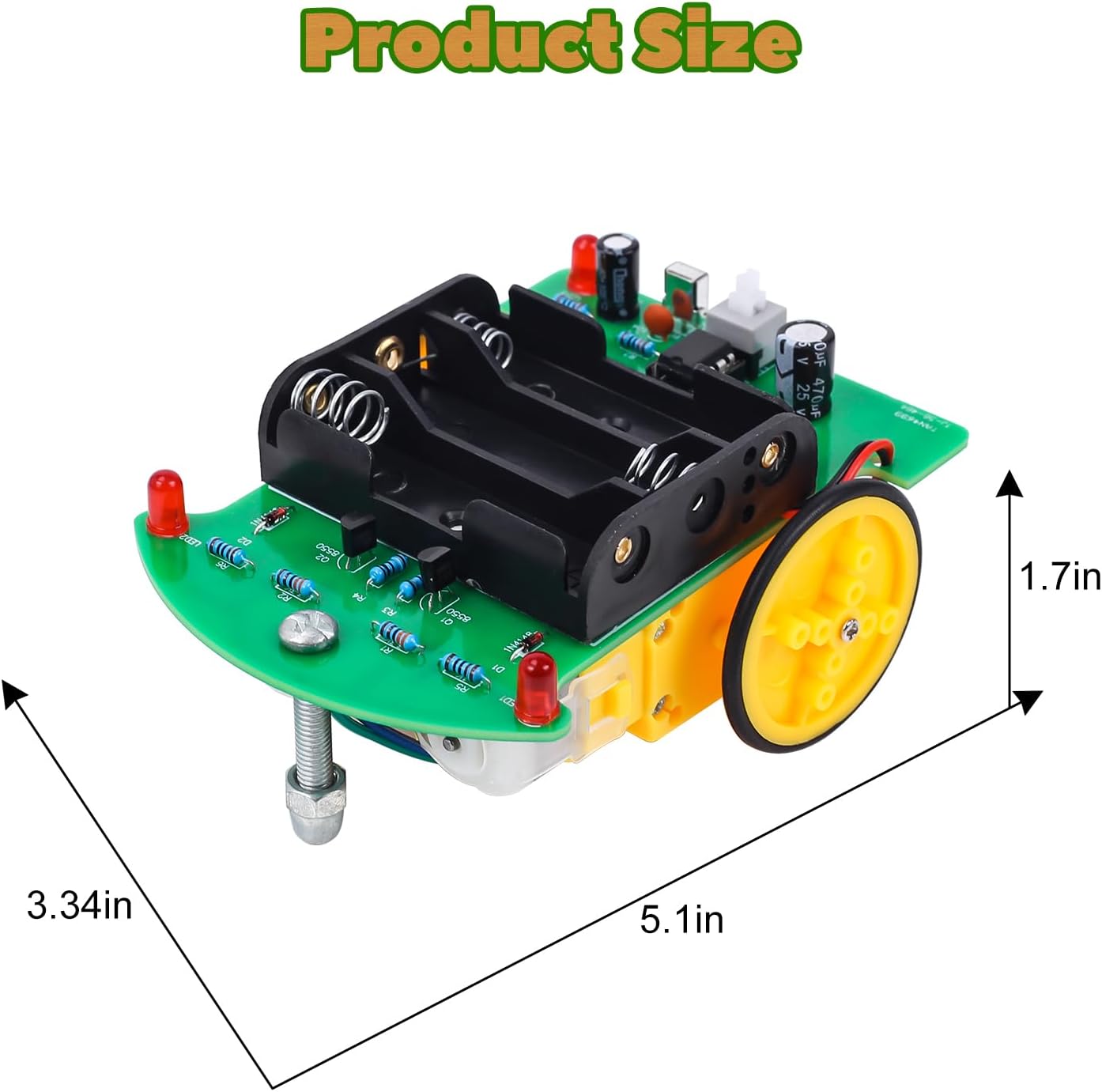 MiOYOOW Line Following Robot Car Kit, Beginners Smart Car Soldering Practice Kit STEM Educational Electronics Soldering Projects for School and Home Learning