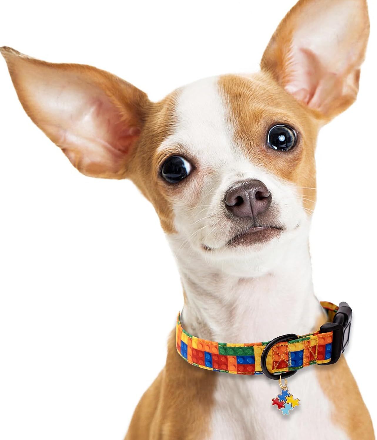 Faygarsle Dog Collar for Small Medium Large Dogs Colorful Puppy Collars for Female Dogs Toy Building Blocks Patterned Pet Collars for Summer Spring Wedding Puppy Girl Dog Collar M