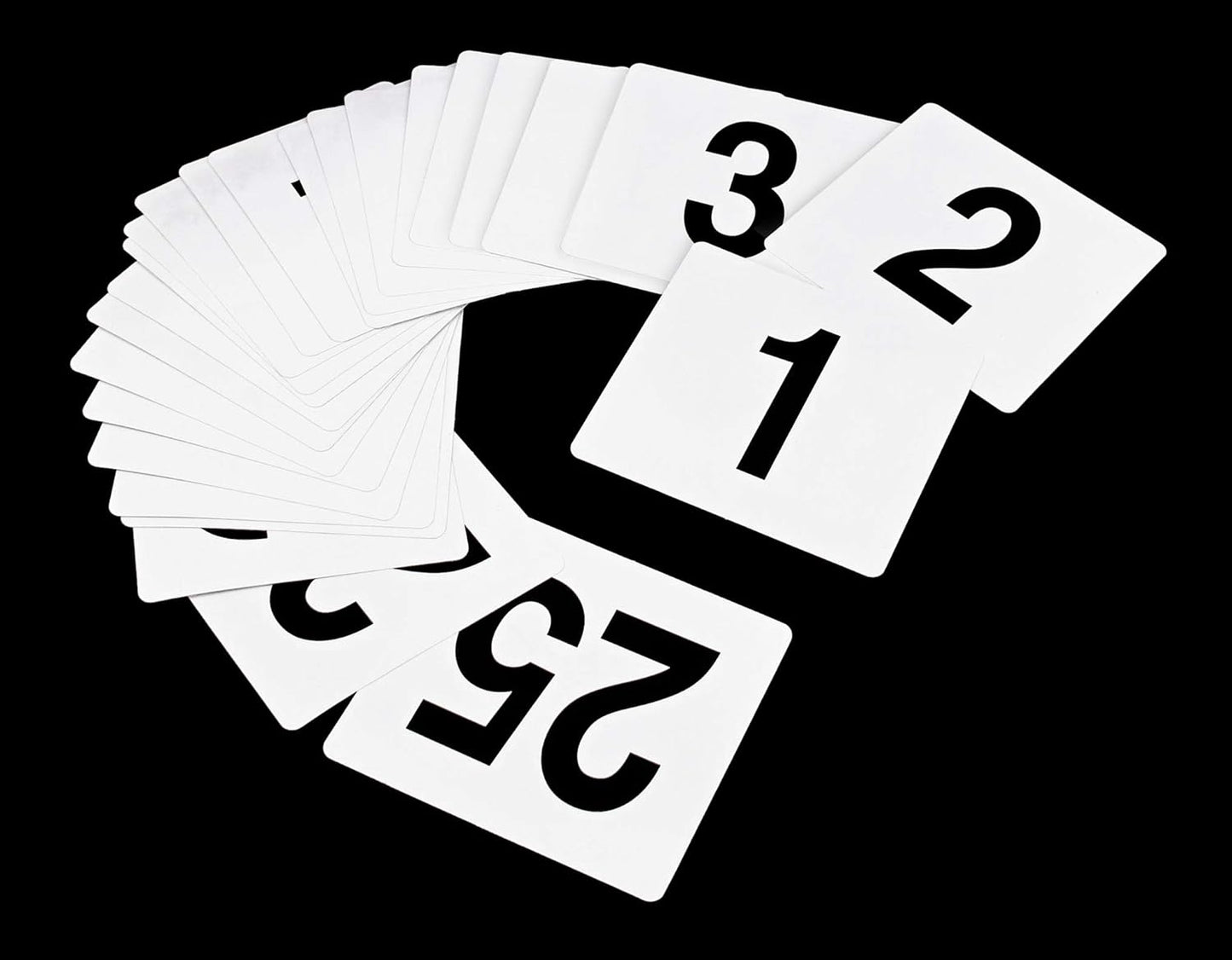 New Star Foodservice 23084 1-100 Double Side Plastic Table Numbers, 4" x 4" Inch, Light Grey on Black