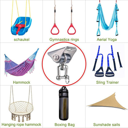 SELEWARE Anti-Squeaking Swing Hanger Stainless Steel Swing Set Hook Ceiling Mount Bracket for Hammock Chair Toddler Swing Yoga Swing Punching Bag 2 Packs