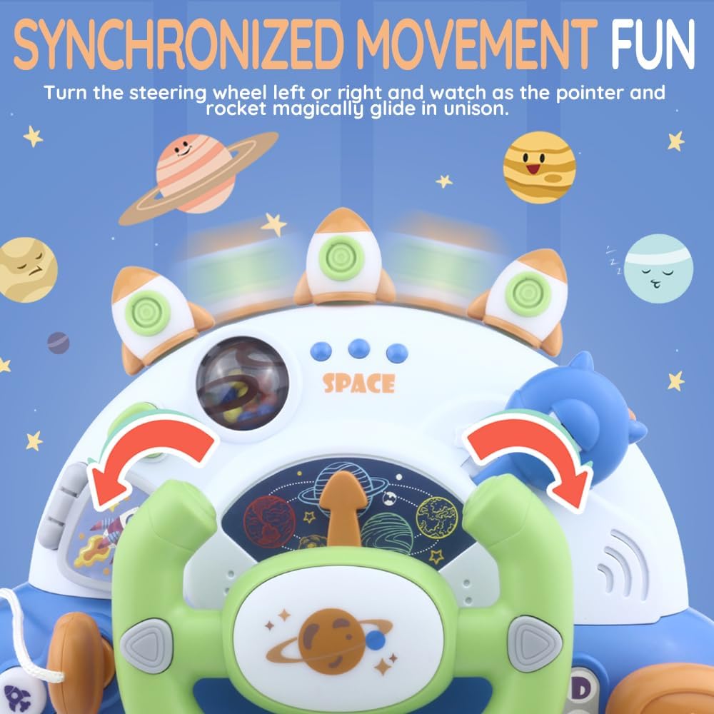 Caterbe Steering Wheel for Toddlers Toys, Baby Montessori Toy for Educational Gift