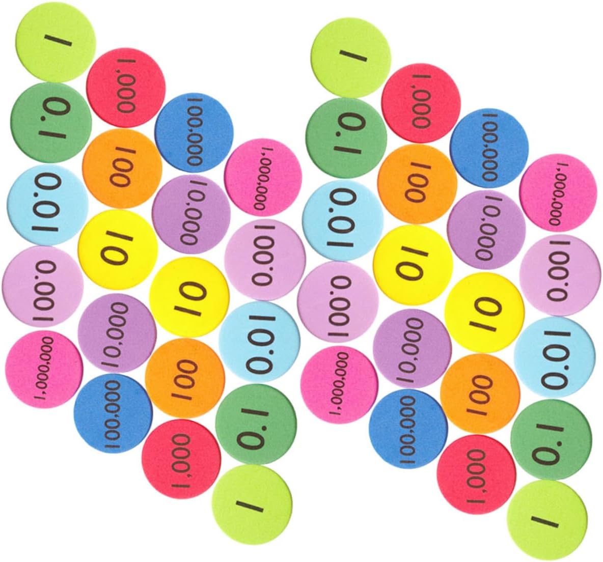 Holibanna 300Pcs Eva Math Value Disks Counting Disks for Early Childhood Education Non Slip Discs for Learning and Family Games