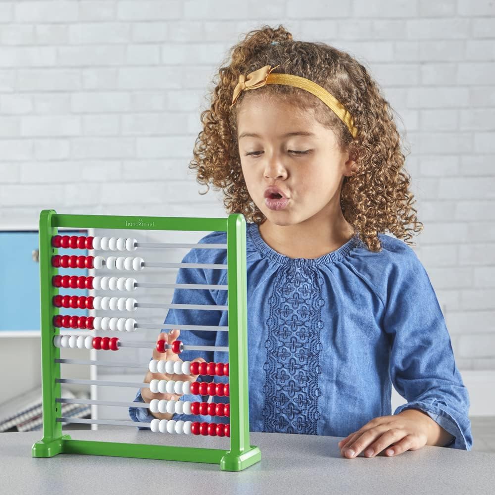 Hand2Mind Color Changing Plastic Abacus, Abacus for Kids, Math Manipulatives, Counting Rack, Educational Toys for Elementary Kids (Set of 1)