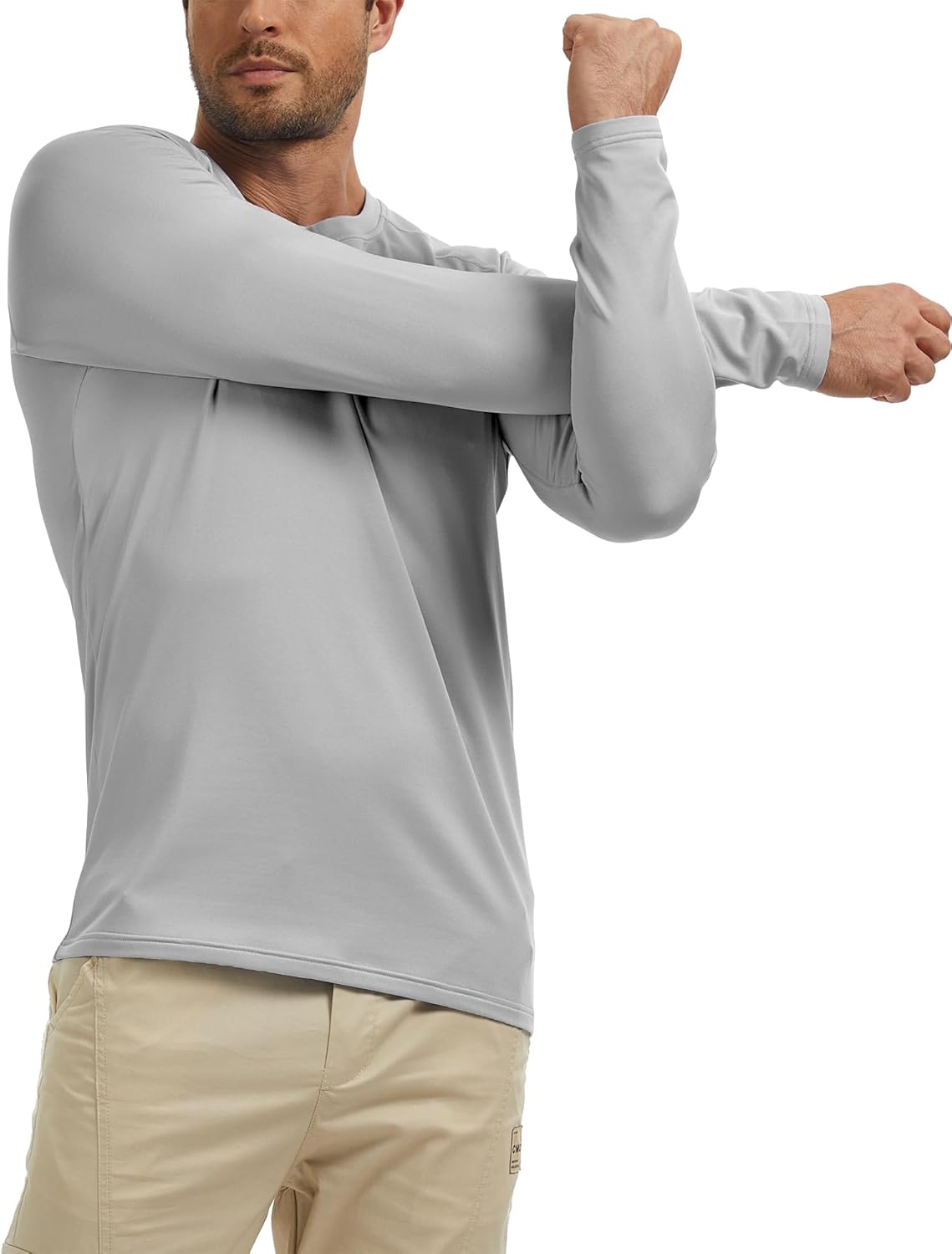 Men's Thermal Shirts Long Sleeve Fleece Lined Crew Neck Base Layer Athletic Workout Tops