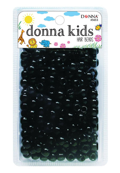 DONNA Kids Hair Beads 12 mm (170 pcs) – Clear Pearl Pony Beads with Threading Tool – Fun Braiding & Craft Accessories for Girls