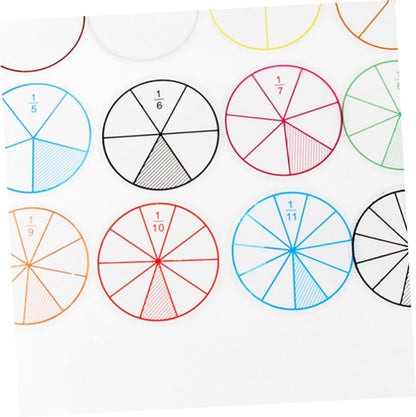 Homoyoyo 10 Sets 1 Fraction Teaching Color Coded Fraction Circles for Math Learning Engaging Study Accessory for Teaching Numeracy Concepts and Operations
