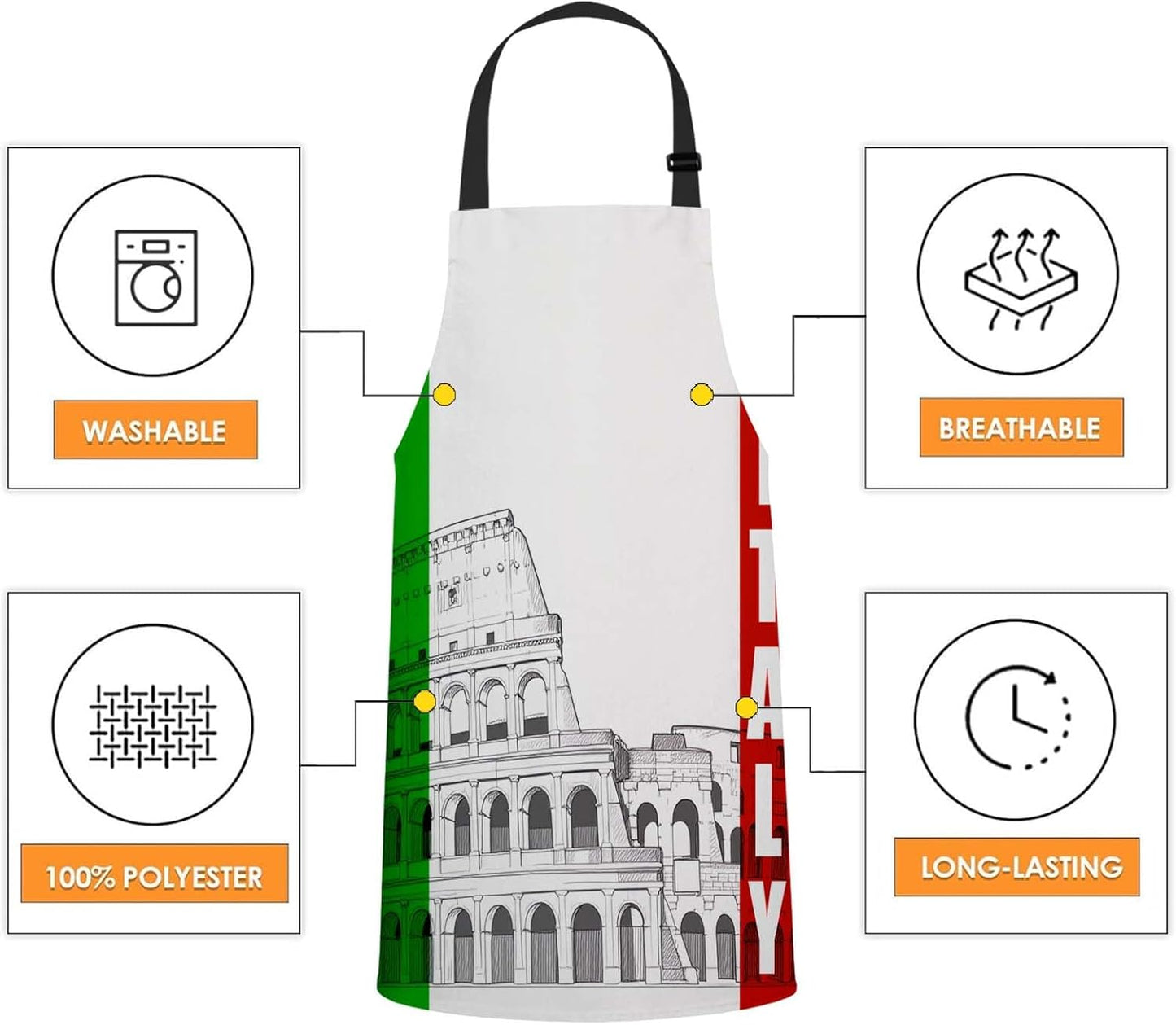 WONDERTIFY Science Education Sketch Apron,Laboratory Chemistry Book Equation Loupe Beaker Flask Glass Bib Apron with Adjustable Neck for Men Women,Suitable for Kitchen Cooking Chef Grill Bistro Apron