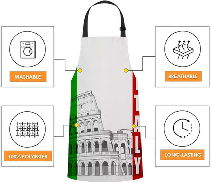 WONDERTIFY Science Education Sketch Apron,Laboratory Chemistry Book Equation Loupe Beaker Flask Glass Bib Apron with Adjustable Neck for Men Women,Suitable for Kitchen Cooking Chef Grill Bistro Apron