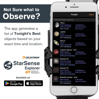 Celestron StarSense Explorer DX 130AZ App-Enabled Telescope – 130mm Newtonian Reflector with Smartphone Dock & StarSense App – iPhone & Android Compatible – Easy-to-Use for Beginners
