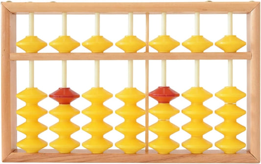 Wooden Abacus for Kids Math, 7 Rods Classroom Abaco with Non-Slip Beads & Hanging Rope, Teacher's Large Abacus for Elementary School