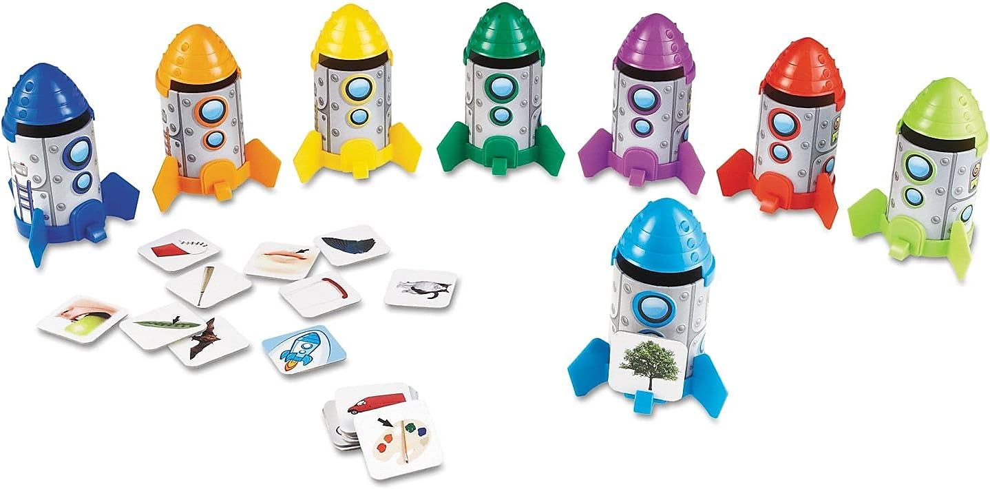 Learning Resources Rhyme and Sort Rockets, Build Language Skills, Rhyming Games for Kids, Ages 4+