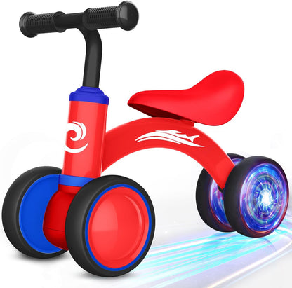 Gamfeiny Colorful Lighting Baby Balance Bike Toys for 1 Year Old Boy Girl Gifts, 10-36 Month Toddler Balance Bike, No Pedal 4 Silence Wheels & Soft Seat First Riding on Toys, 1st Birthday Gifts