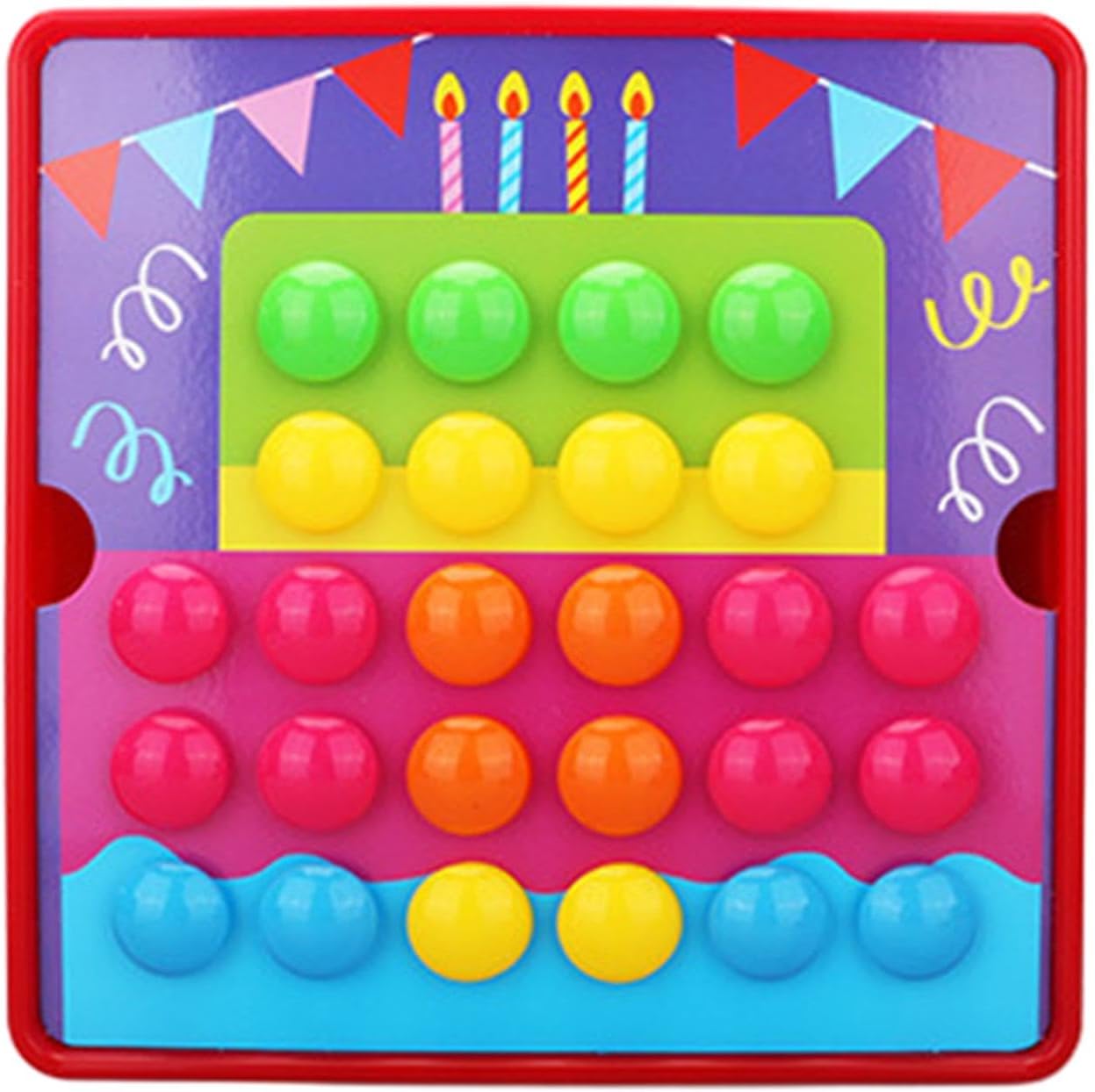 Mosaic Activity Set with 46 Buttons and 12 Images for Children Ages 2 to 4, Style C