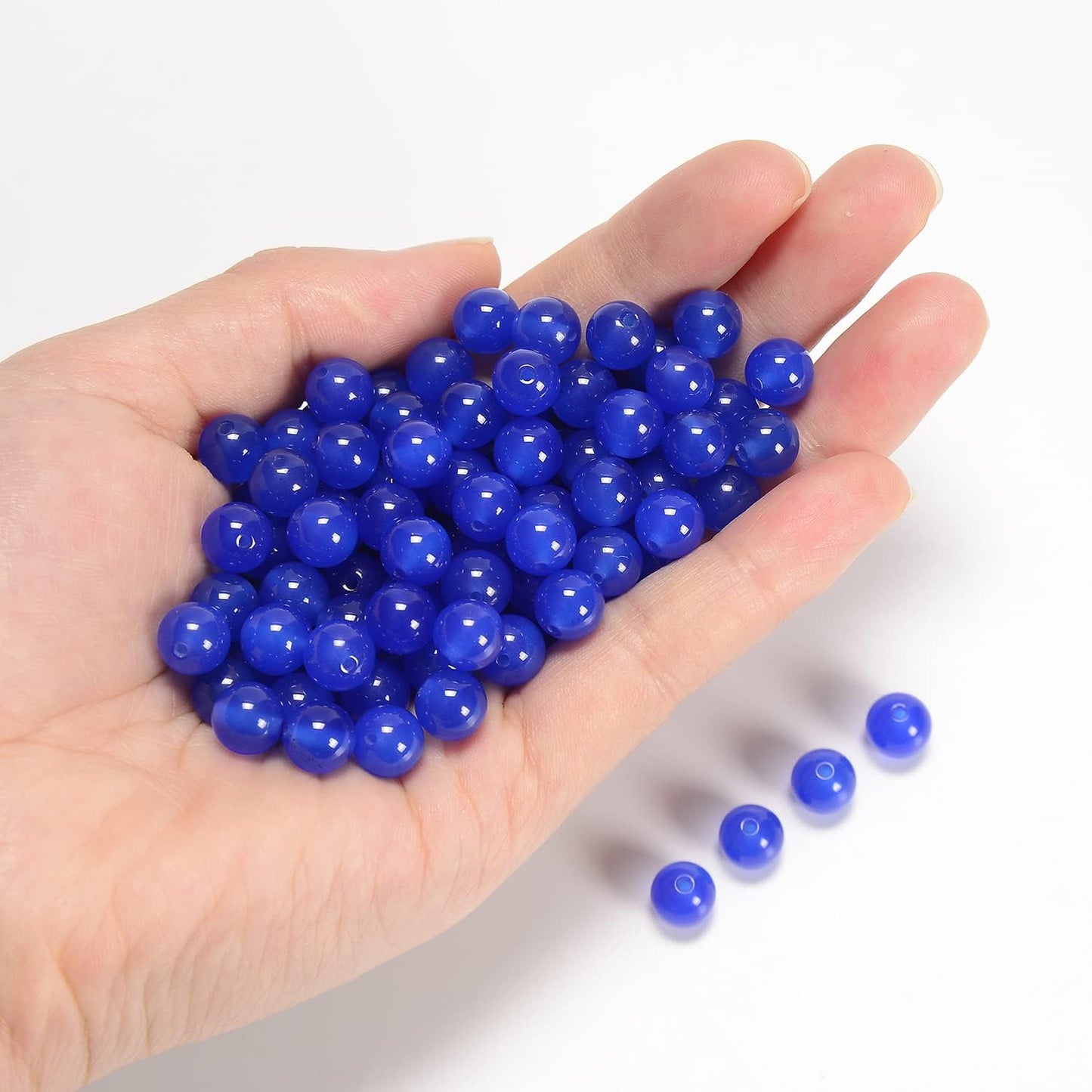 NCB 100pcs Original Natural Stone Beads Gemstone Round Loose Beads 6mm 8mm 10mm (Blue Aventurine, 6mm 100Beads) - Colors B