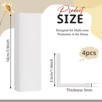 Pangda Baseboard Corners Blocks Self Adhesive Rubber Safety Corner Protectors Proofing Edge Guard Corner Cushion for Wall Furniture Edge(White,12 Pcs)