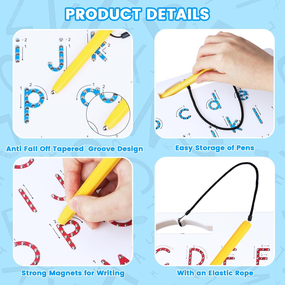 Magnetic Alphabet Tracing Board, ABC Magnetic Letter Board, Magnets Tablet Drawing Board Preschool Learning Toys for Kids