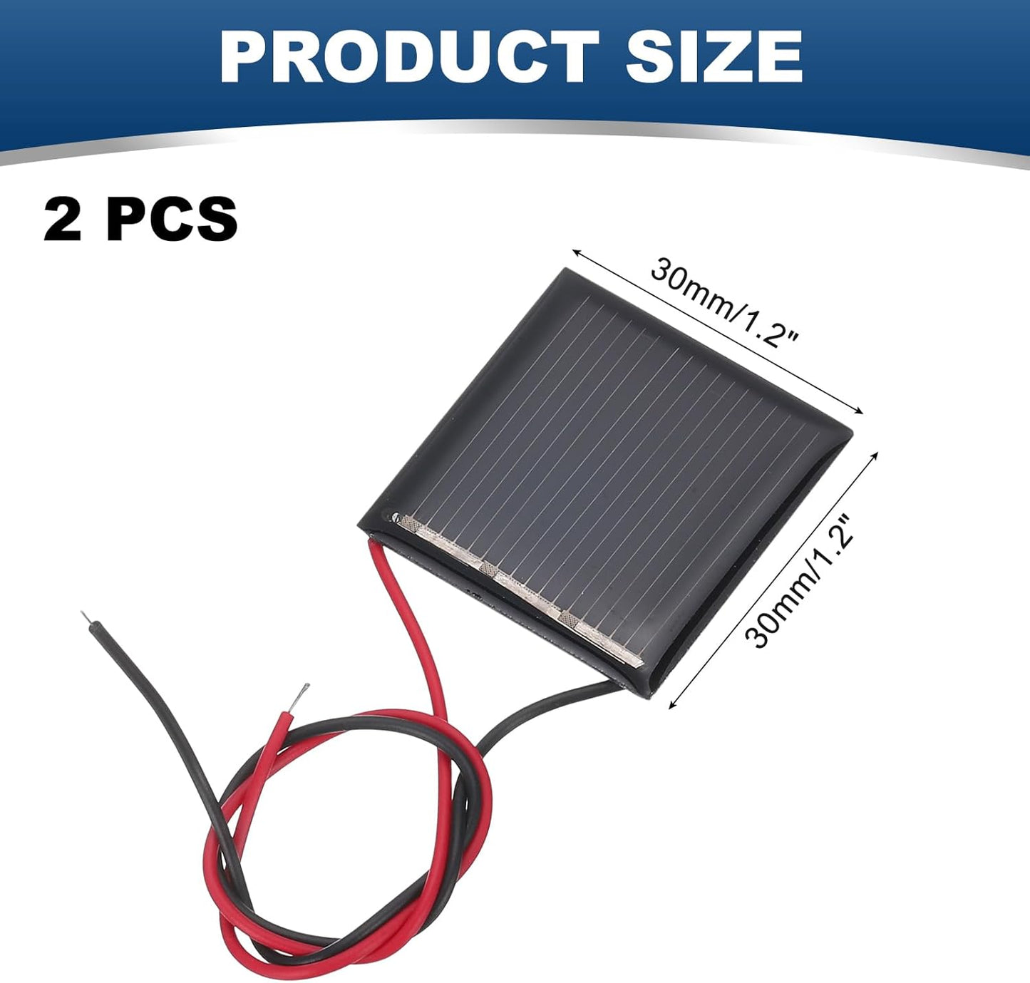 MECCANIXITY 2 Pcs 5.5V 0.44W 70mA Mini Solar Panels, Small Polycrystalline Solar Cell Panel with 2 Cable for DIY Electric Toy Materials Kits Charger, 60mm x 60mm
