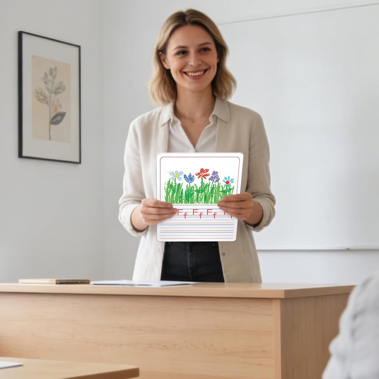 24Pcs Place Value Chart Dry Erase Flash Cards Double Sided Addition Subtraction Cardboard Math Whiteboard Math Manipulatives Teacher Portable Tool 12" x 9"