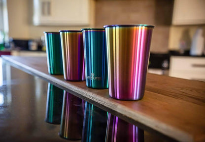 10oz Kids Cups – Stainless Steel Cups for Home, Party, Camping & Outdoor Activities – BPA Free, Unbreakable, Premium Stackable Metal Drinking Glasses for Children (4-Pack)