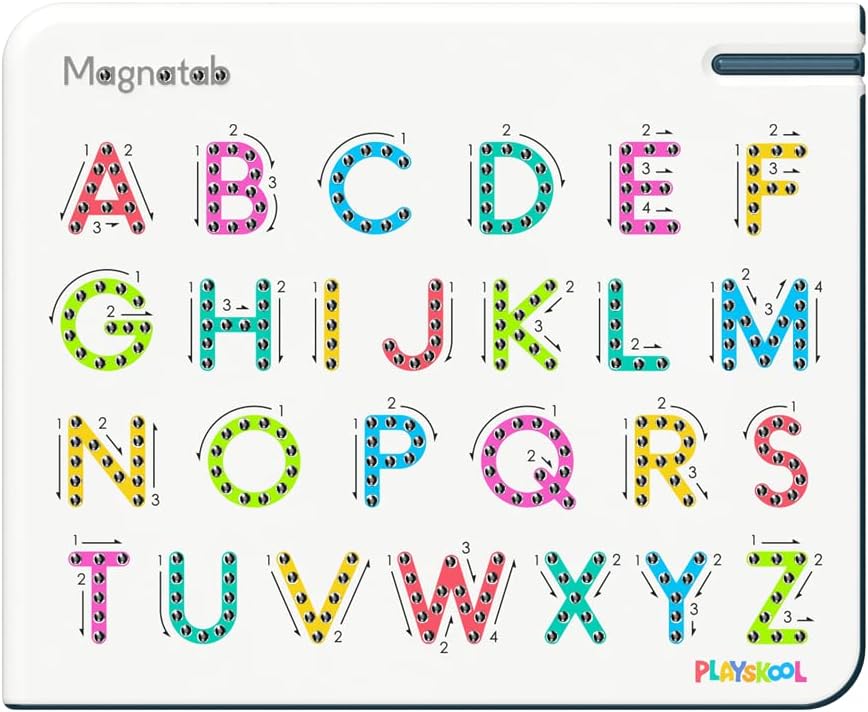 Playskool Magnatab — Numbers and Shapes — Magnetic Board Toy Letter Tracing for Toddlers Learning and Sensory Drawing — for Kids Ages 3 and Up